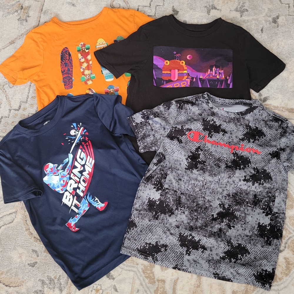 BUNDLE of 4 boys size M 8 shirts Fortnite, Champion, Gap, Baseball Athletic Work